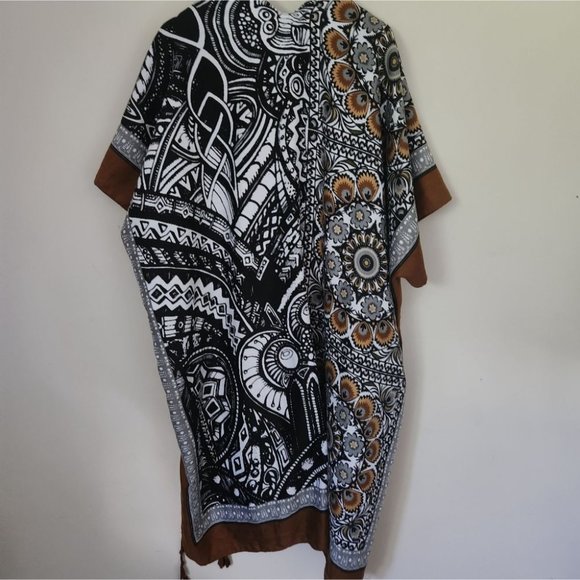 STEVE MADDEN | Floral kimono cardigan shawl brown black OS - Picture 3 of 4